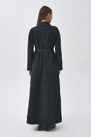 Oversize Denim Dress Dark Blue - 8