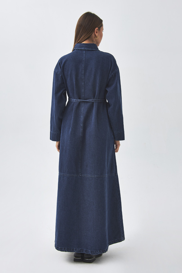 Oversize Denim Dress Light Blue - 7