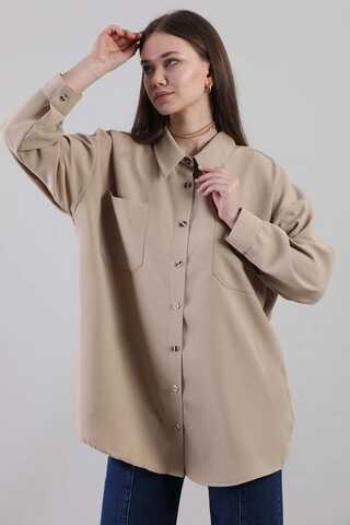Zulays - Oversize Gömlek Camel
