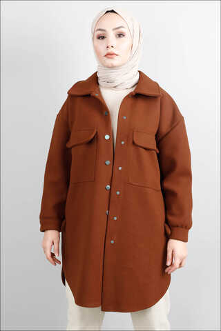 Zulays - Oversize Gömlek Ceket Taba Zulays - Oversize Gömlek Ceket Taba