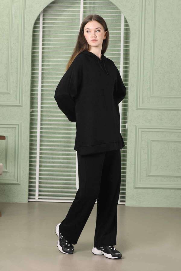 Oversize İkili Triko Takım Siyah