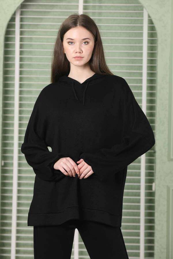 Oversize İkili Triko Takım Siyah
