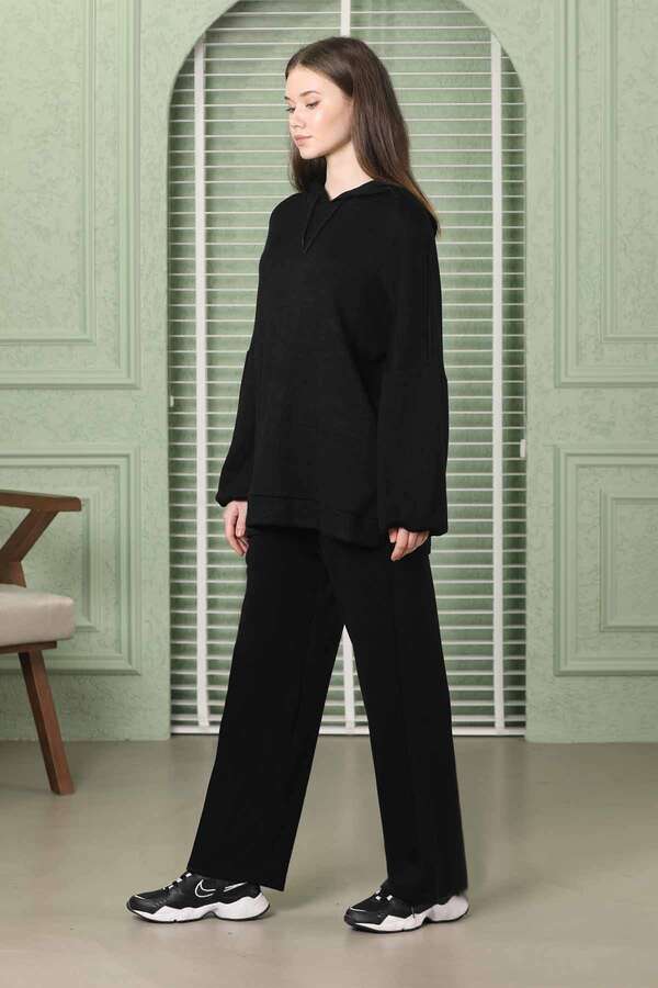 Oversize İkili Triko Takım Siyah