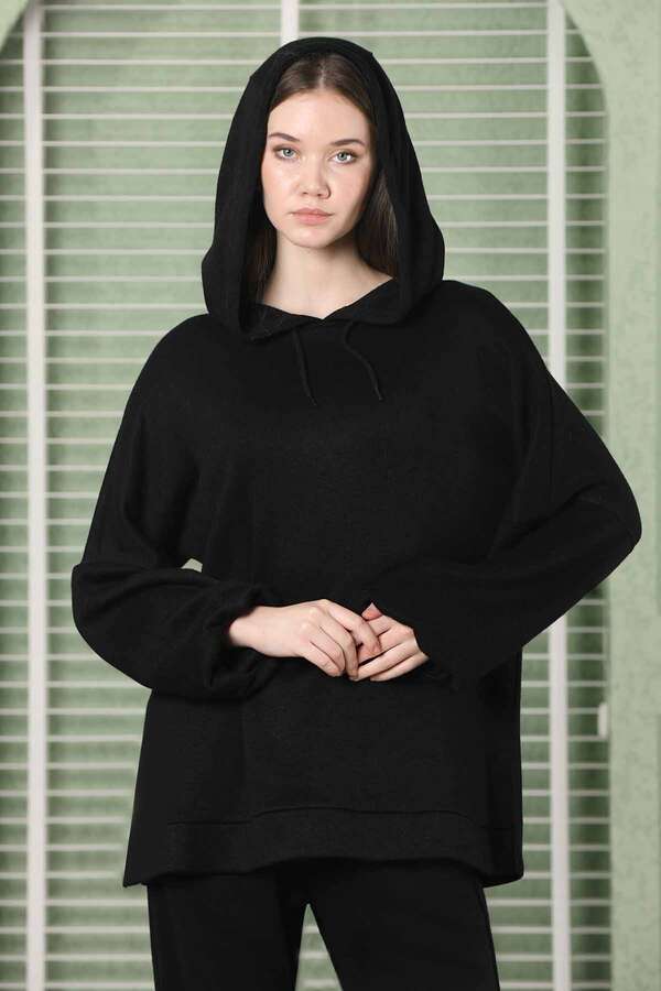 Oversize İkili Triko Takım Siyah