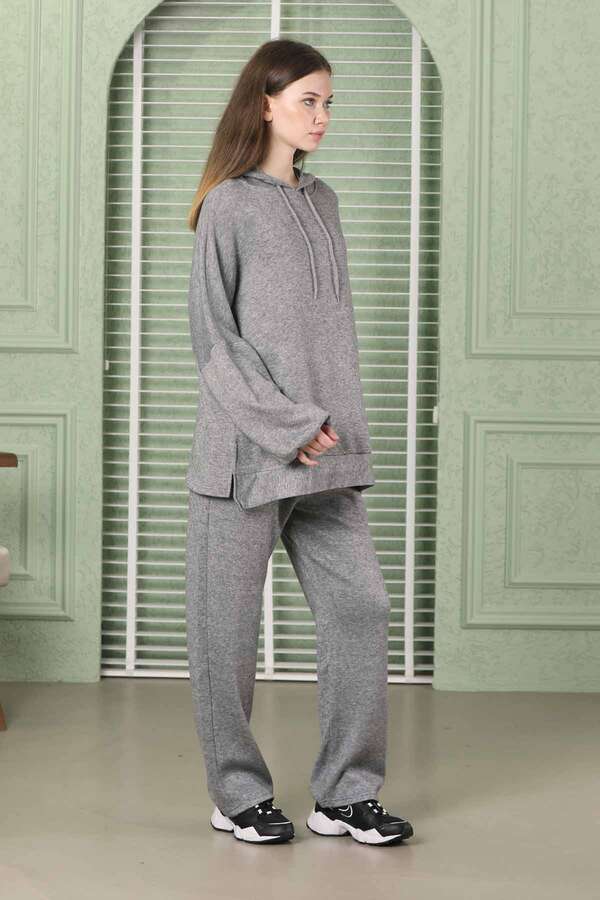 Oversize İkili Triko Takım Gri
