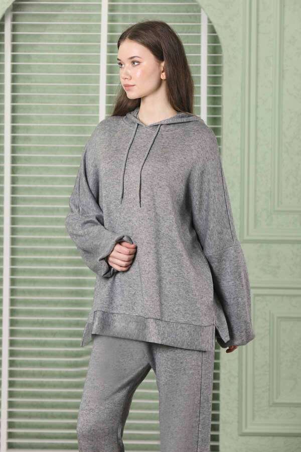 Oversize İkili Triko Takım Gri
