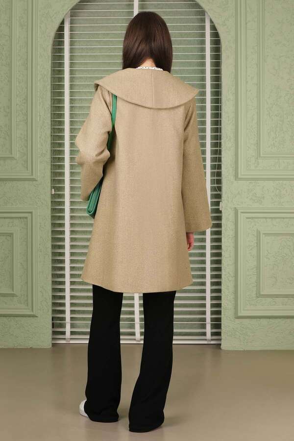 Oversize Kaşe Kaban Camel