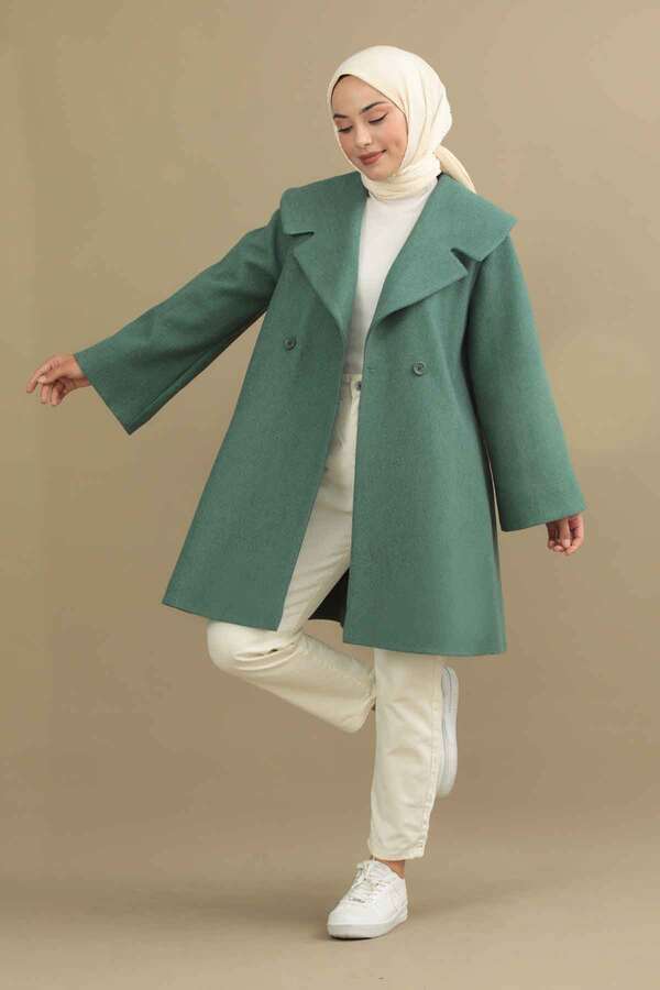 Oversize Kaşe Kaban Mint