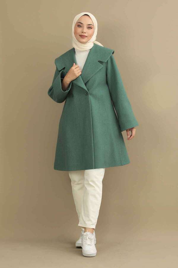 Oversize Kaşe Kaban Mint