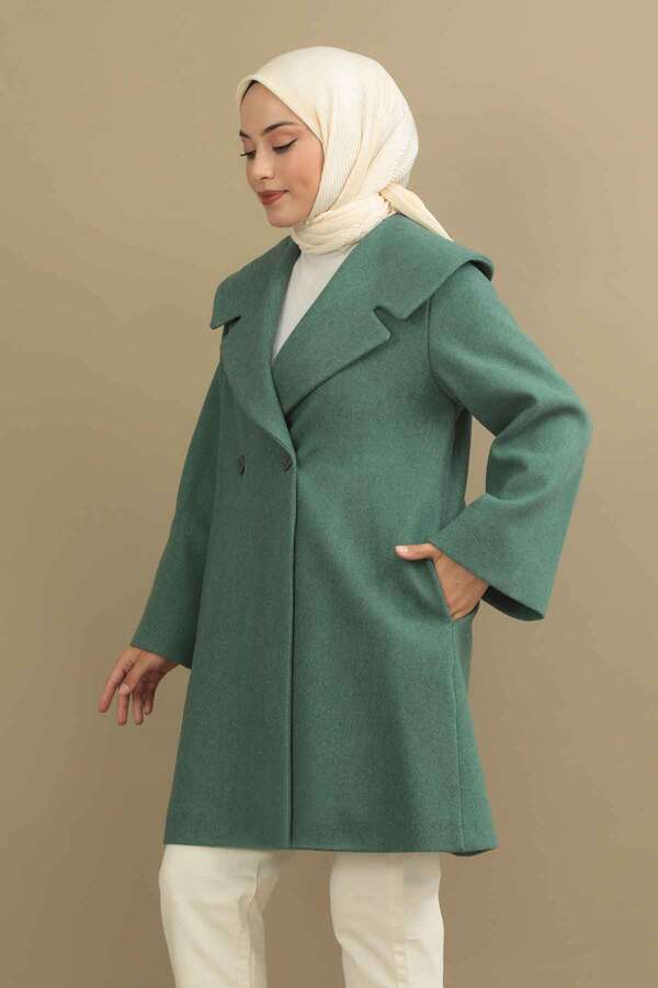 Oversize Kaşe Kaban Mint