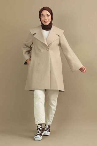 Zulays - Oversize Kaşe Kaban Taş