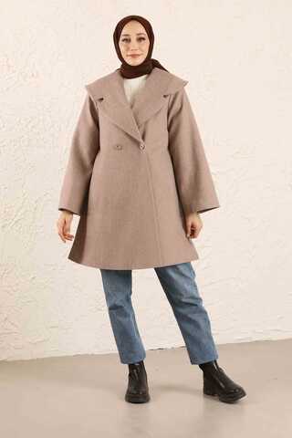 Zulays - Oversize Kaşe Kaban Vizon
