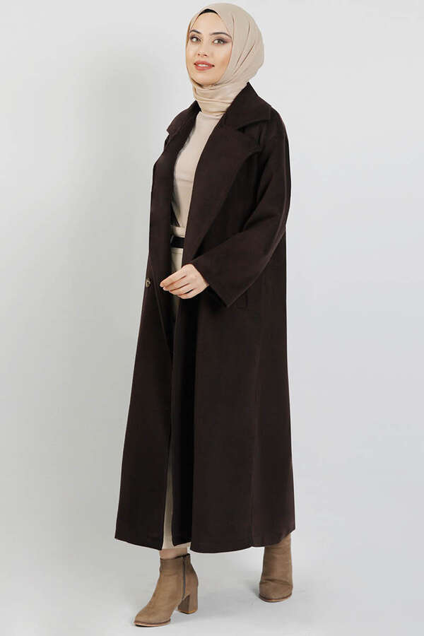 Oversize Kruvaze Kaban Acı Kahve