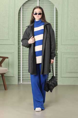 Zulays - Oversize Shirt Jacket Anthracite