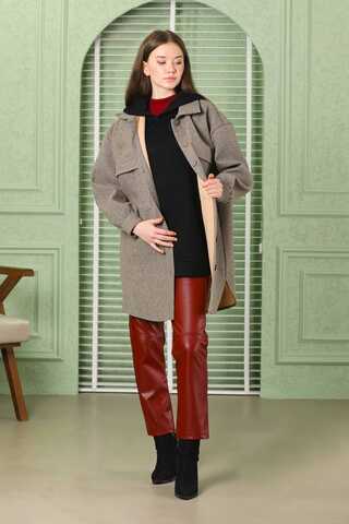 Zulays - Oversize Shirt Jacket Soil