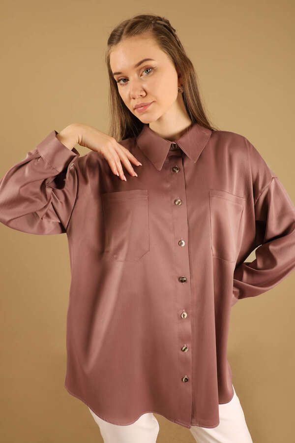Oversize Shirt Dried Rose - 4