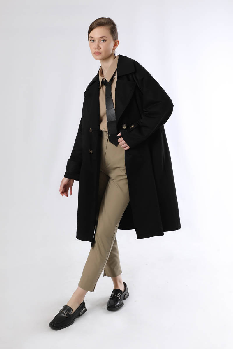 Oversize Trench Coat Black