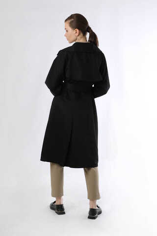 Oversize Trench Coat Black - 5