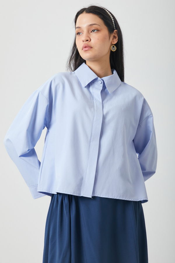Oversized Short Shirt Baby Blue - 4