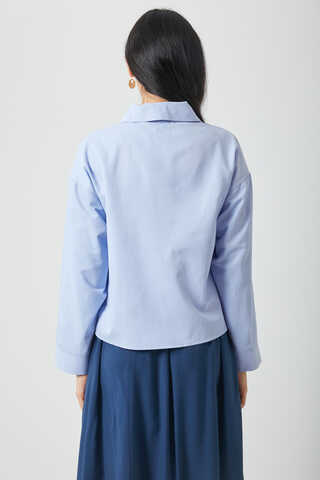 Oversized Short Shirt Baby Blue - 12