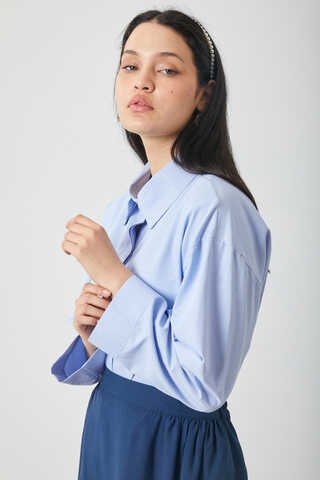 Oversized Short Shirt Baby Blue - 7