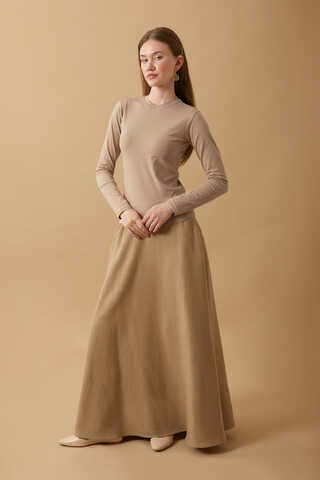 Pamuklu Uzun Kollu Body Camel - 2