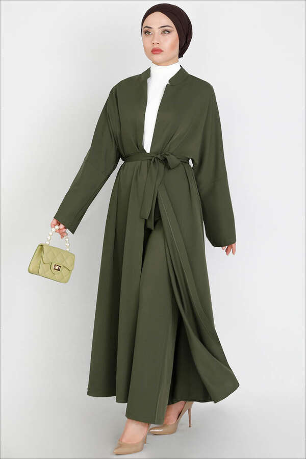 Pantolonlu Abaya Takım Haki