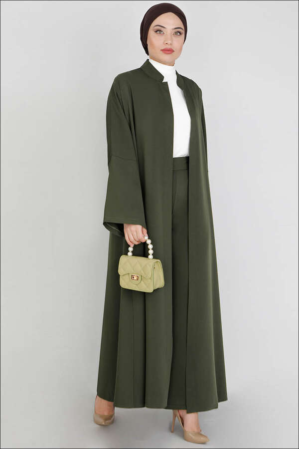 Pantolonlu Abaya Takım Haki