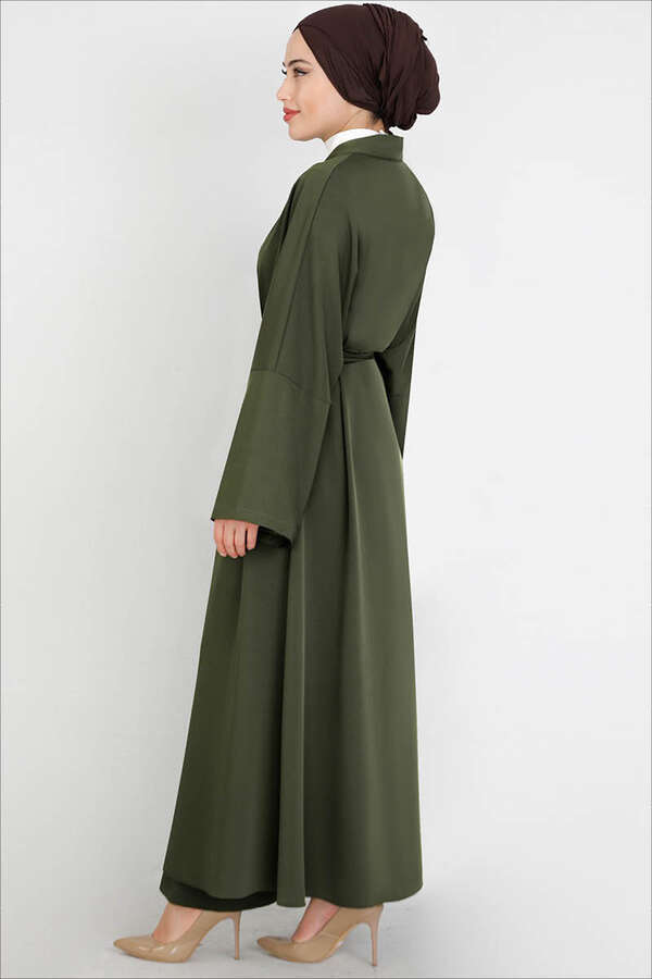 Pantolonlu Abaya Takım Haki