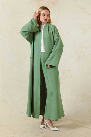 Zulays - Pantolonlu Abaya Takım Mint