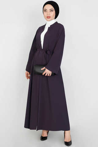 Pantolonlu Abaya Takım Mürdüm - Thumbnail