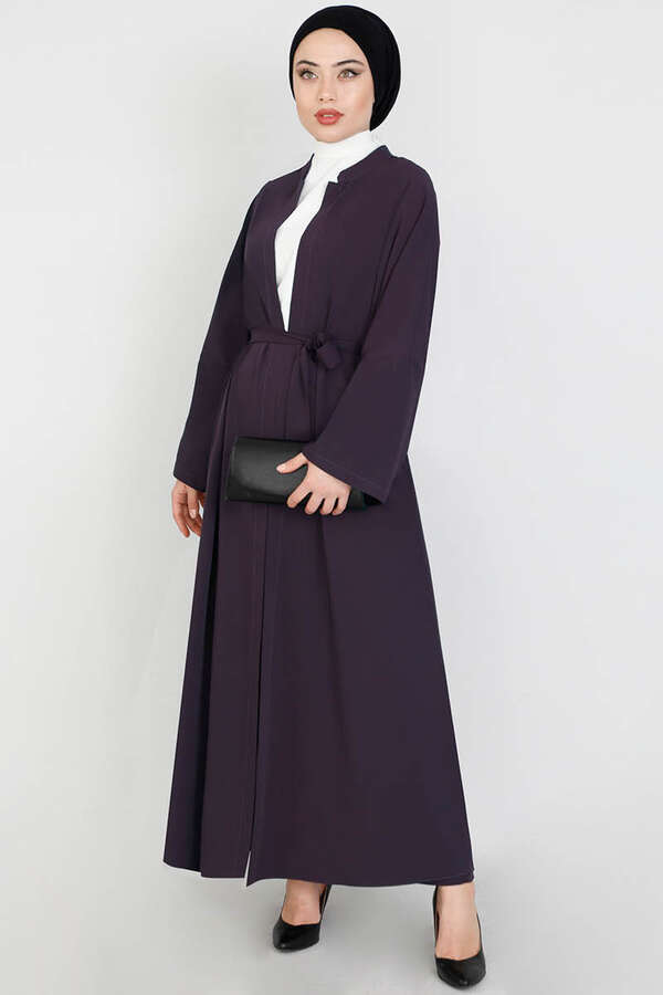 Pantolonlu Abaya Takım Mürdüm