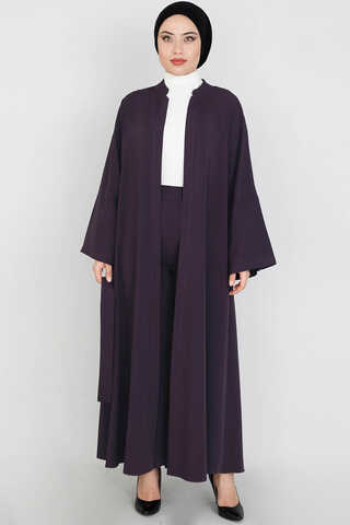 Pantolonlu Abaya Takım Mürdüm - Thumbnail