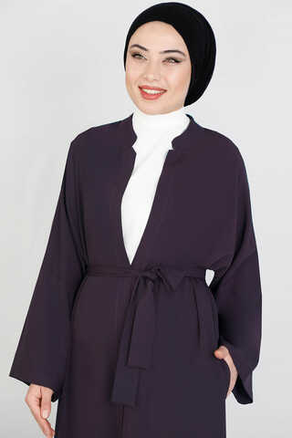 Pantolonlu Abaya Takım Mürdüm - Thumbnail