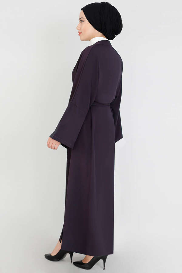 Pantolonlu Abaya Takım Mürdüm