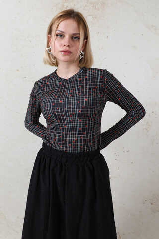 Parmaklı Kalp Body Siyah - 1