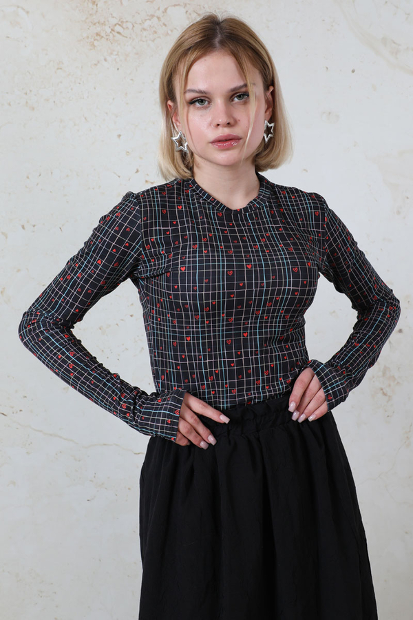 Parmaklı Kalp Body Siyah - 4