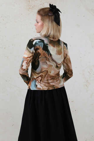 Parmaklı Soyut  Body Bej - 6