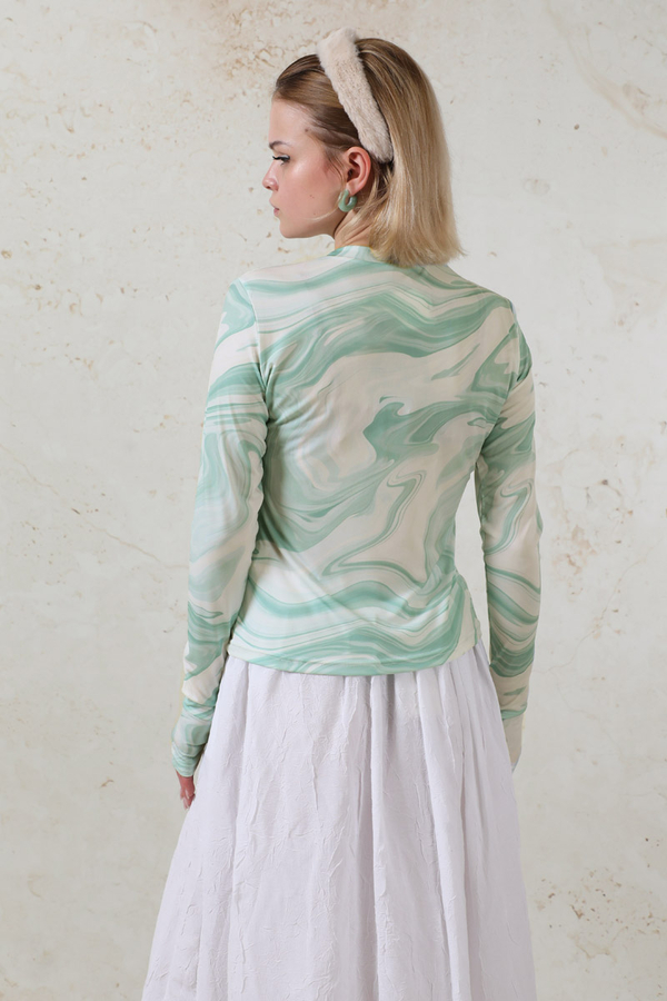 Parmaklı Soyut Body Mint - 6