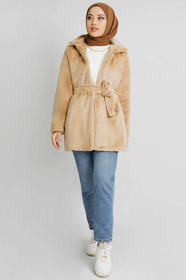Zulays - Peluş Ceket Camel
