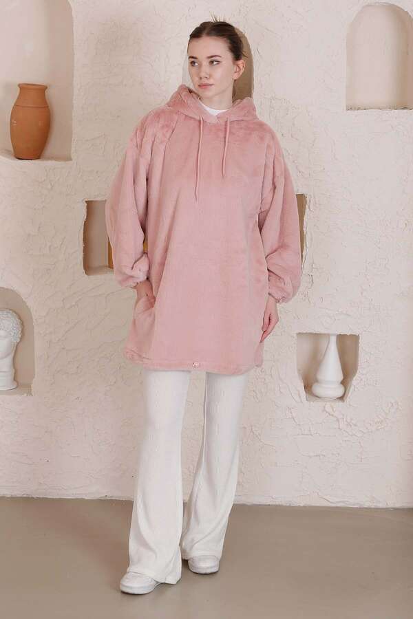 Zulays - Peluş Sweat Pudra Pembesi