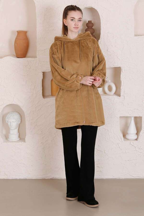 Zulays - Peluş Sweat Taba