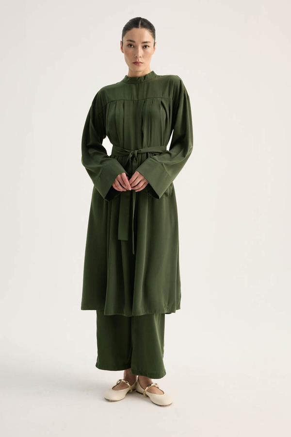 Pileli Tunik Takım Haki - 5