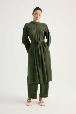 Pileli Tunik Takım Haki - 9