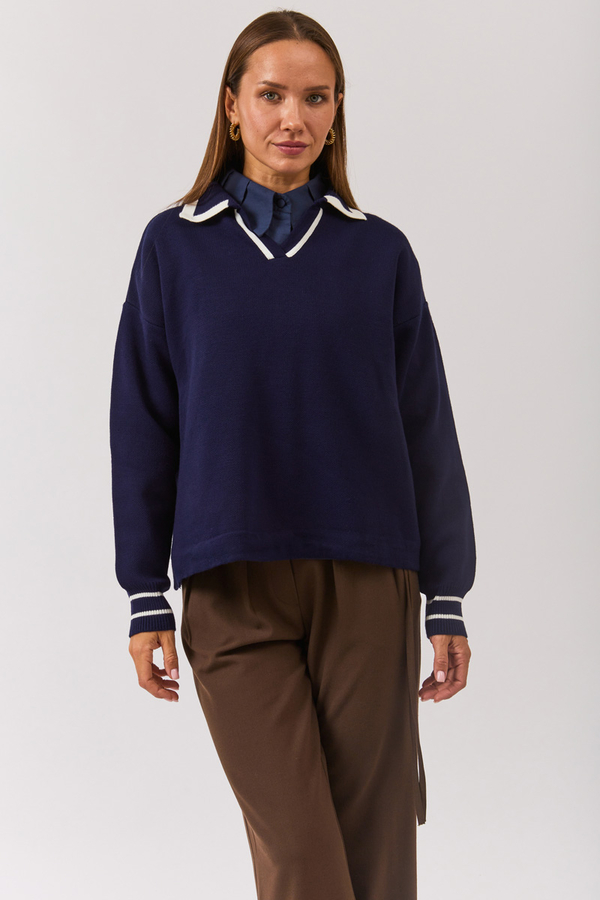Plain Polo Sweater Navy - 9