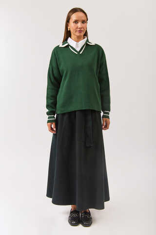 Plain Polo Sweater Petrol Green - 9