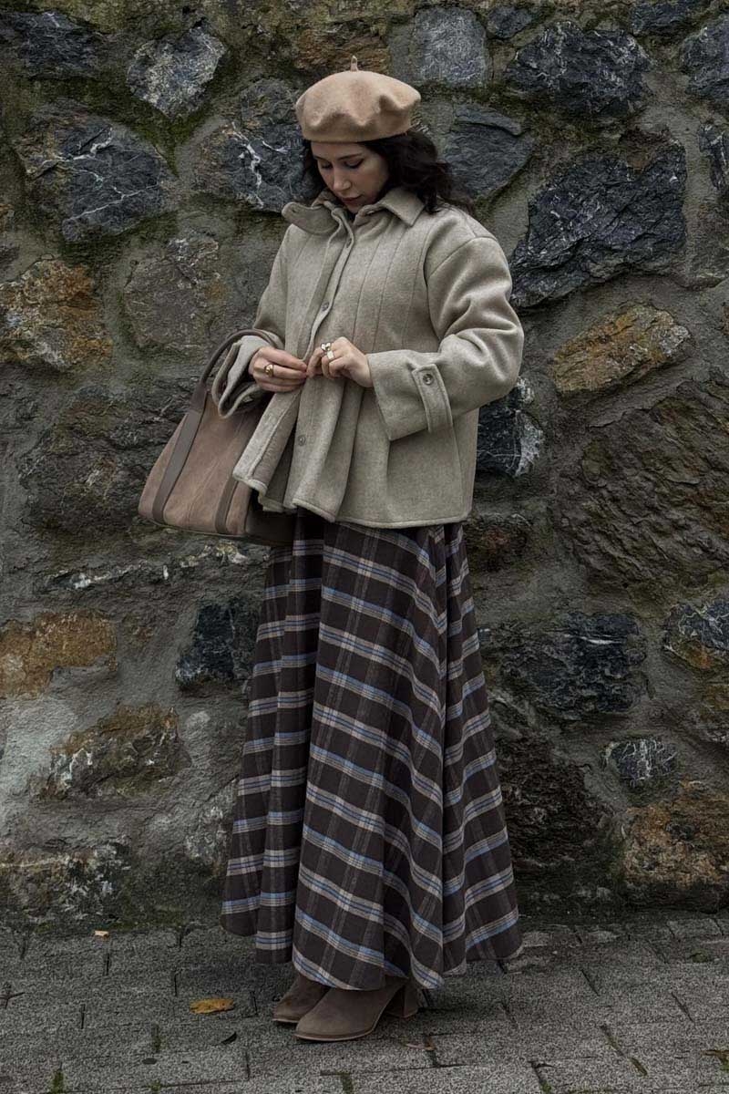 Pleated Short Coat Stone