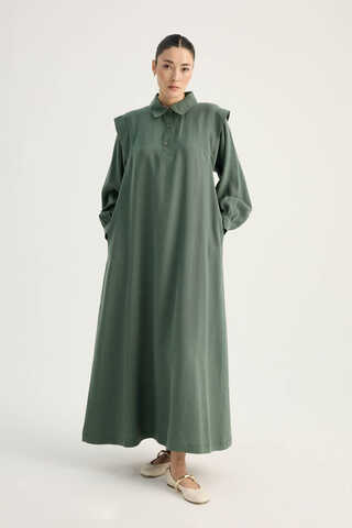 Polo Collar Dress Petrol - 2