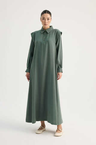 Polo Collar Dress Petrol - 7