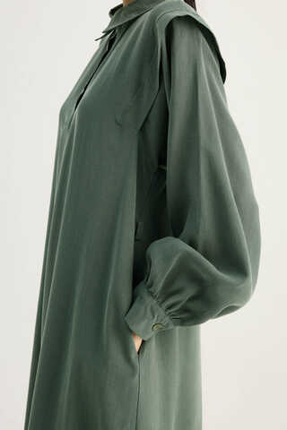 Polo Yaka Elbise Petrol - 4